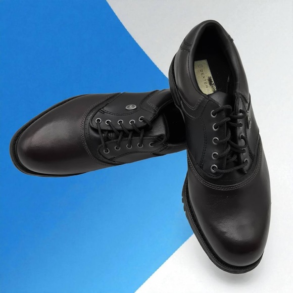 Classic Comfort Vintage Dexter Golf Shoes Sz 8M Brown Black Leather Soft Spikes - Picture 8 of 14